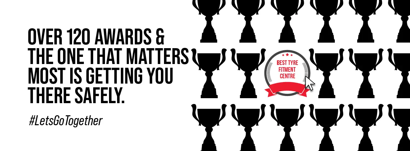 Over 120 Awards promotion banner, win prizes with Tiger Wheel & Tyre